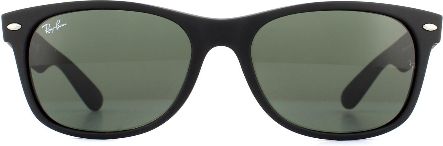 Ray-Ban Sonnenbrille New Wayfarer 2132 622 Schwarz Gummi Grün Medium 55mm