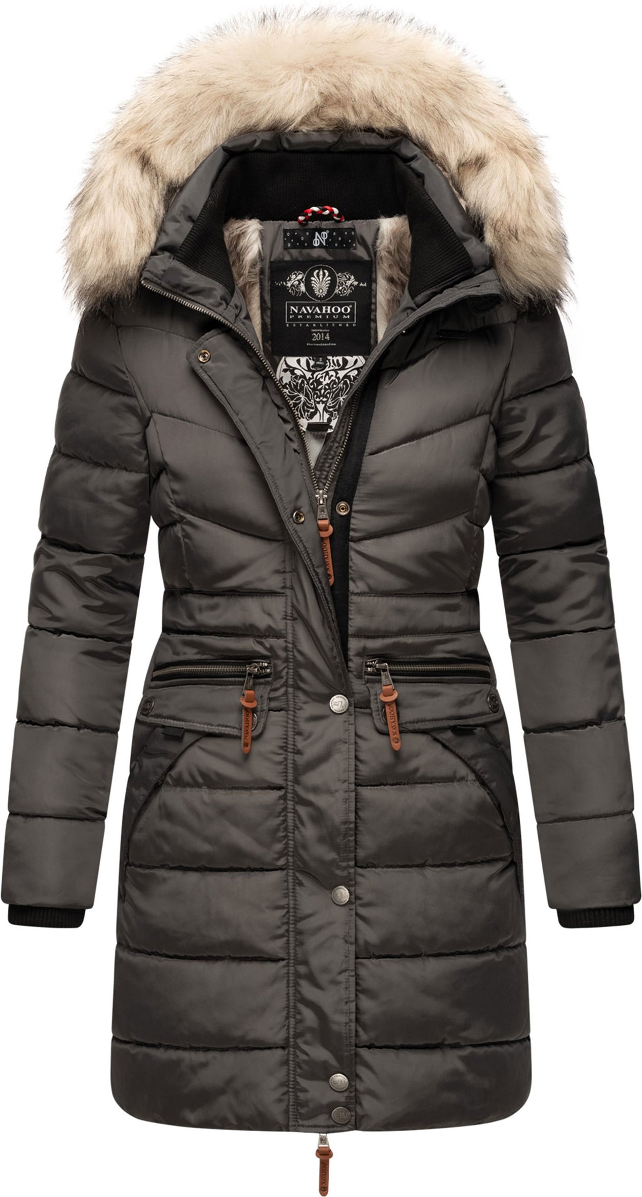 Navahoo Damen Winterjacke Paula – Extra Warm, Wasserabweisend & Mit Abnehmbarem Kunstfellkragen