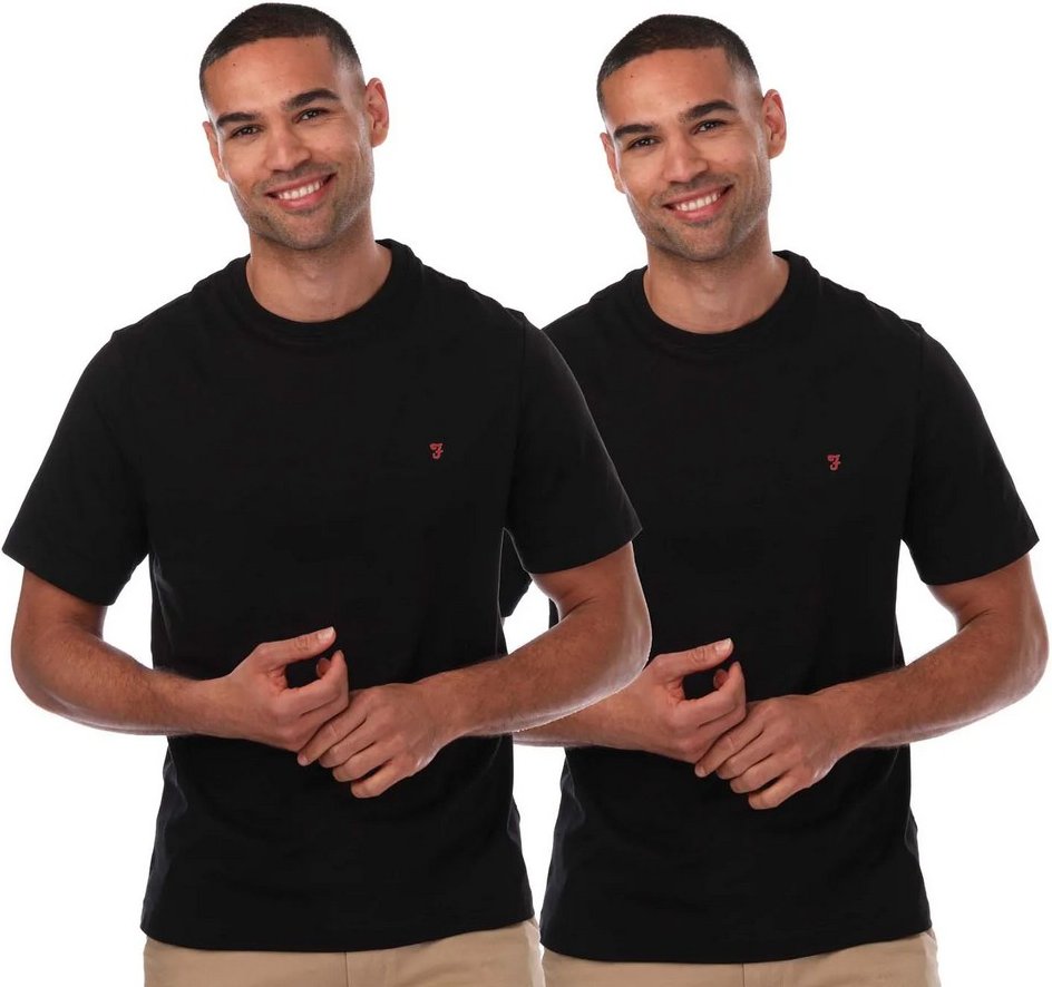 Thumbnail - Farah - "Dani" T-Shirt für Herren(2er-Pack) (Schwarz)