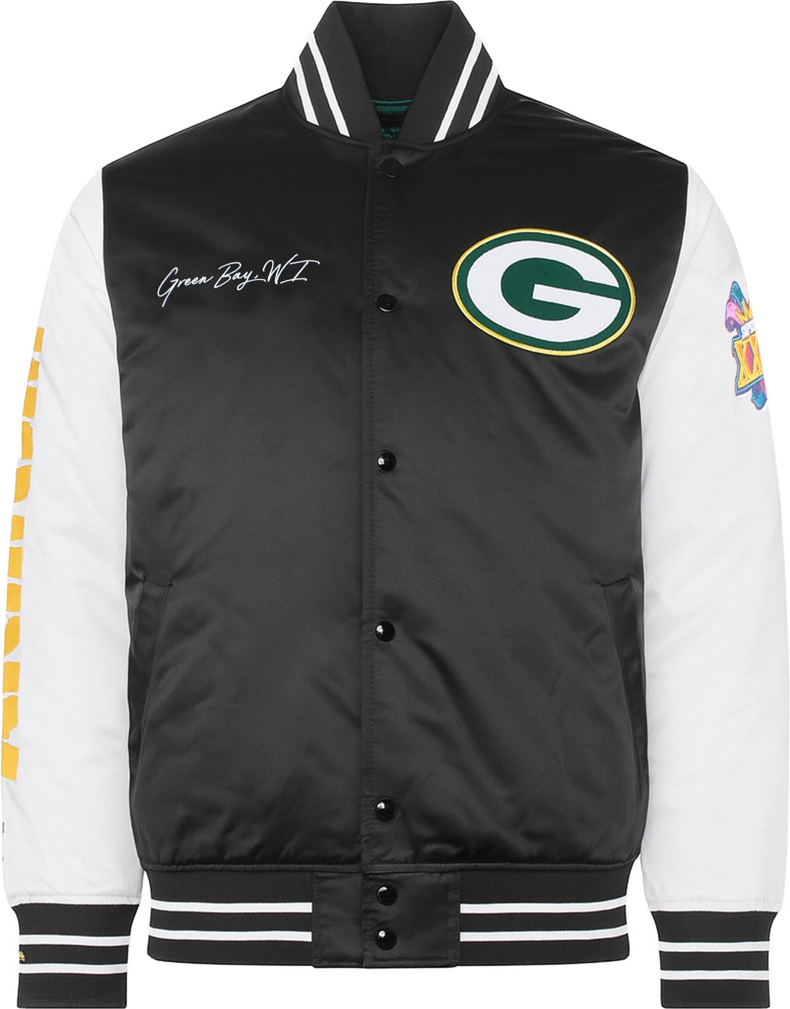 Mitchell & Ness NFL Green Bay Packers Herren Satin Bomberjacke