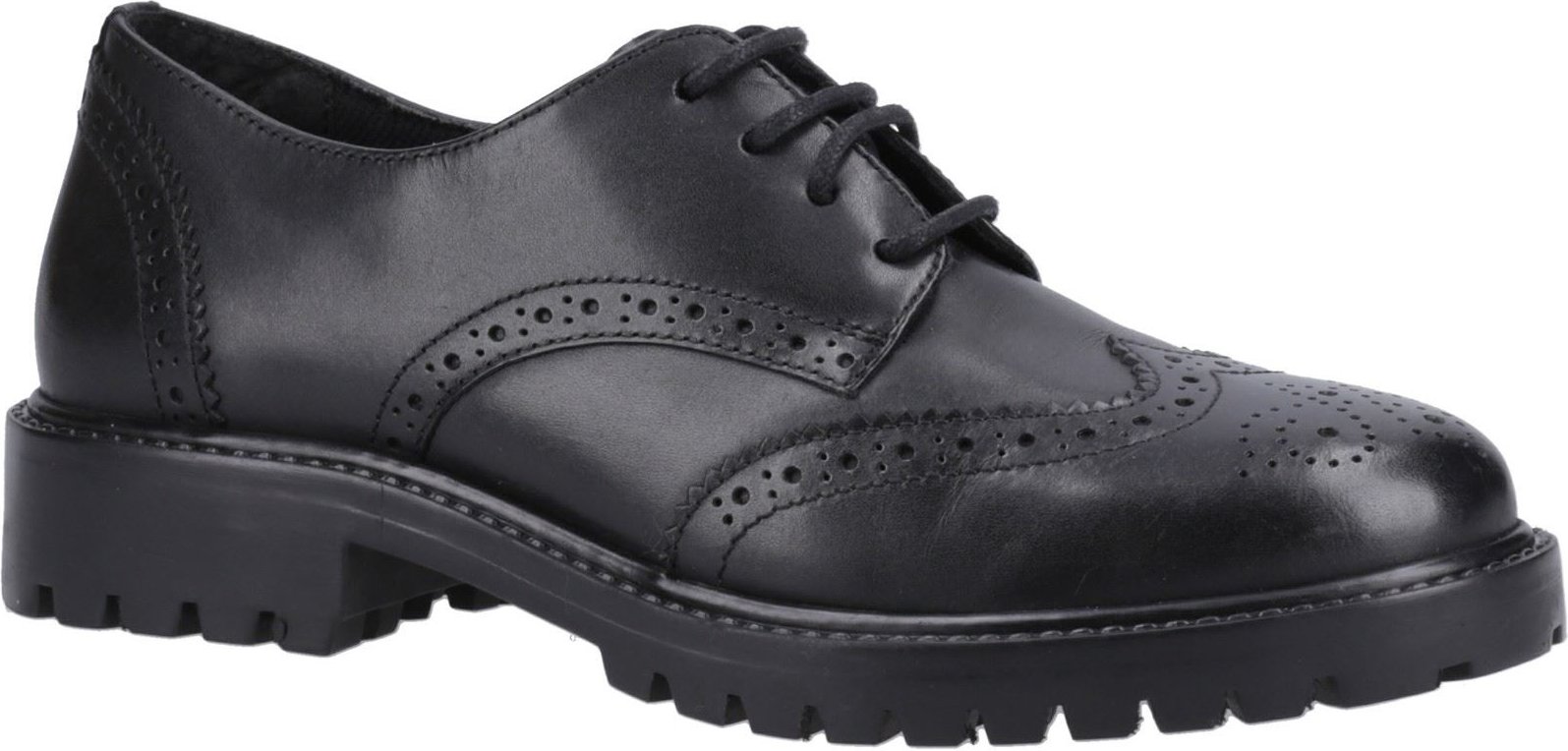 Thumbnail - Hush Puppies Athena Senioren Leder Mädchen schwarze Brogues