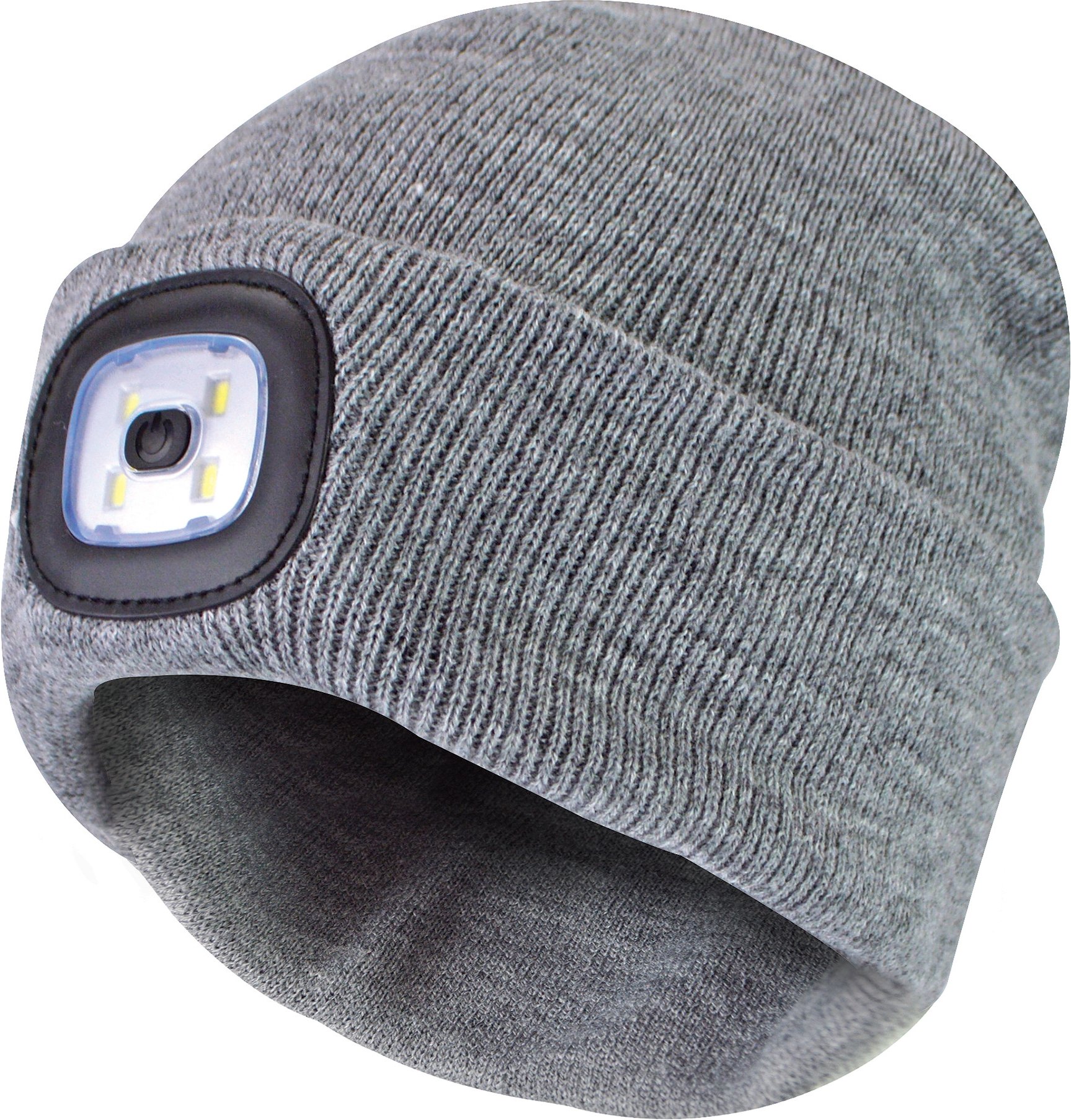 Damen Led Beanie Hut | Damen gestrickt wiederaufladbare Beanie | Winter Beanie mit Stirnlampe - Grau