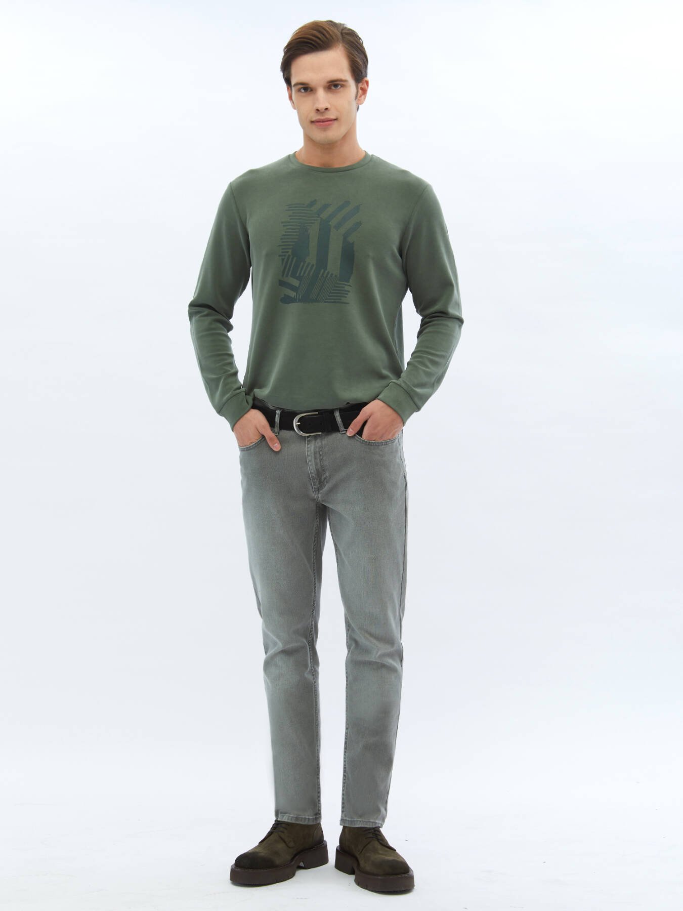 Bedrucktes Sweatshirt mit Rundhalsausschnitt