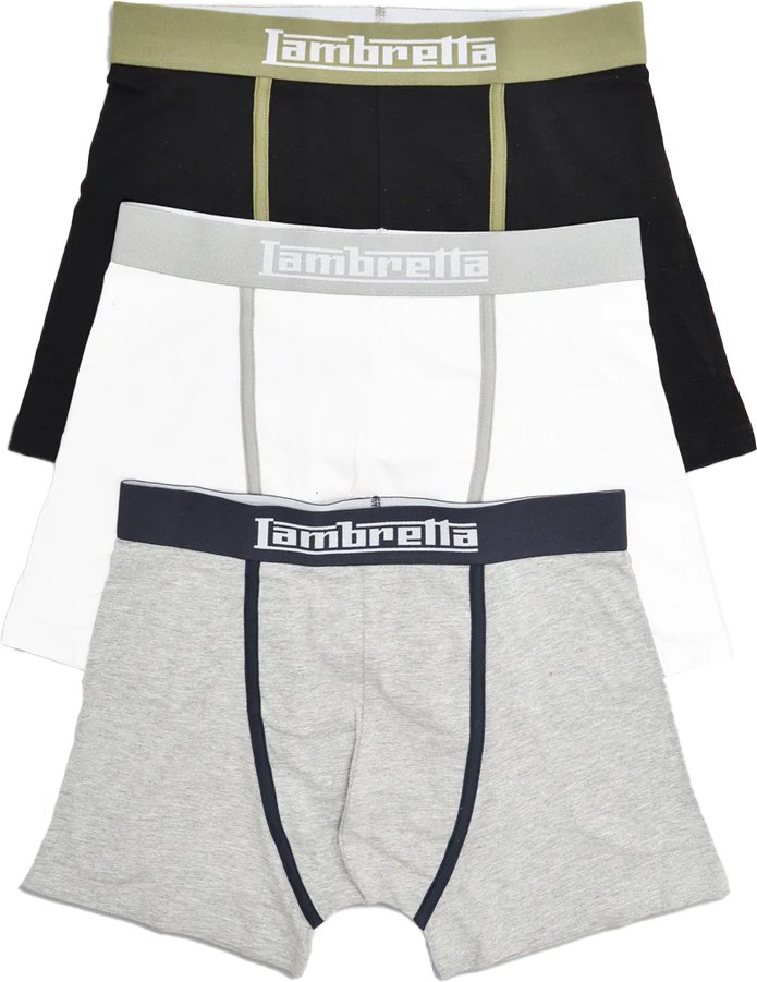 Lambretta - "Classic" Boxershorts für Herren(3er-Pack) (Schwarz/Grau/Weiß)