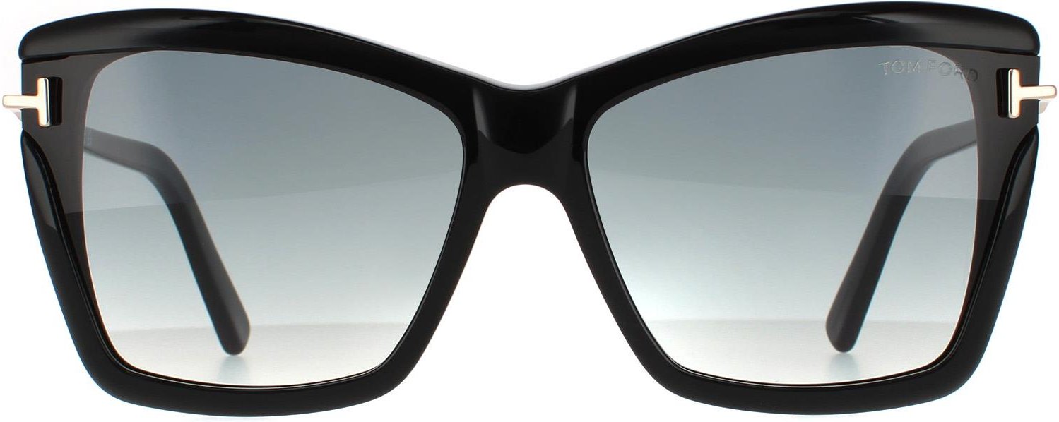 Tom Ford Butterfly Womens Shiny Black Smoke Gradient