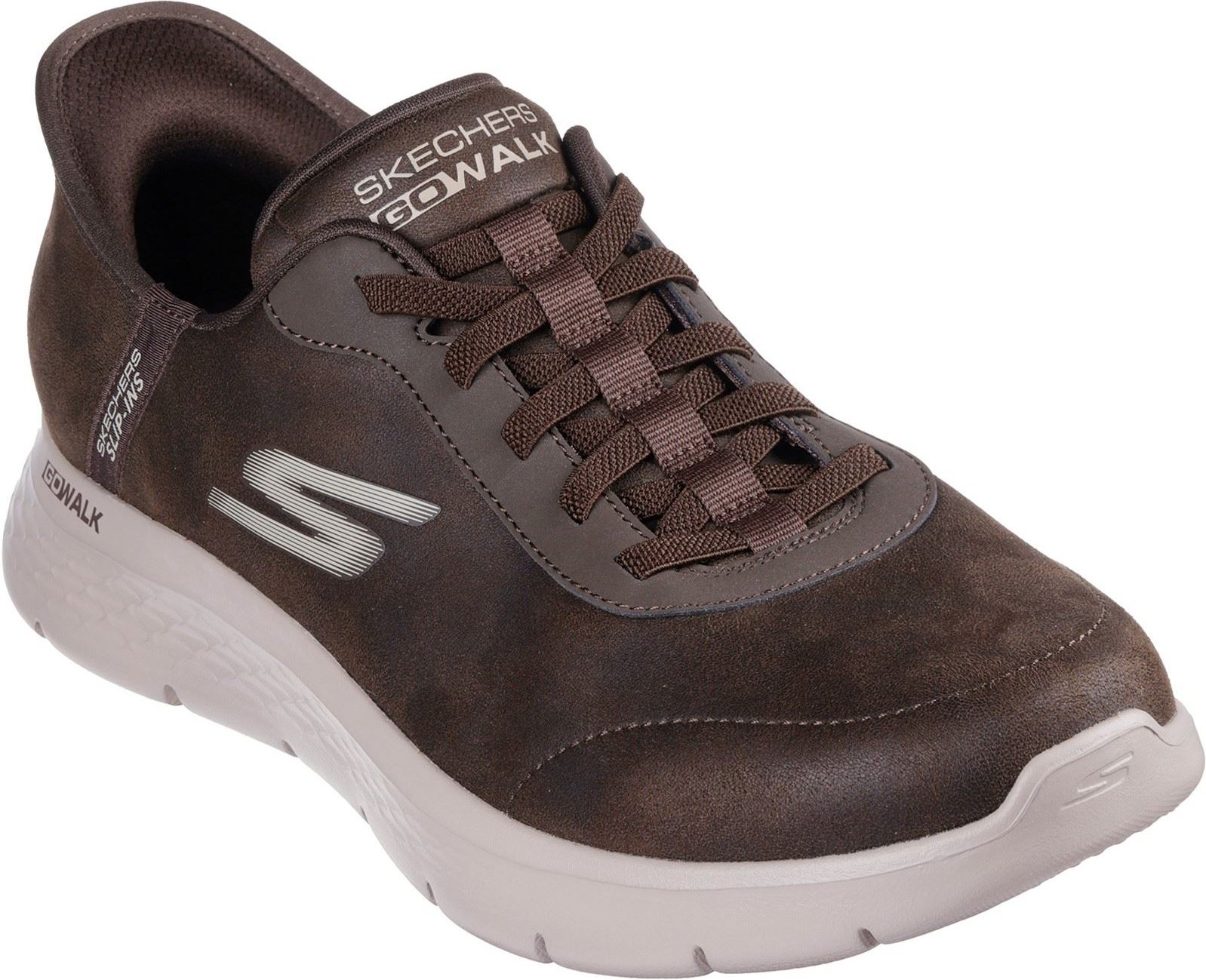 Thumbnail - Skechers GO WALK Flex Smooth Motion Textil Herren Braune Laufschuhe