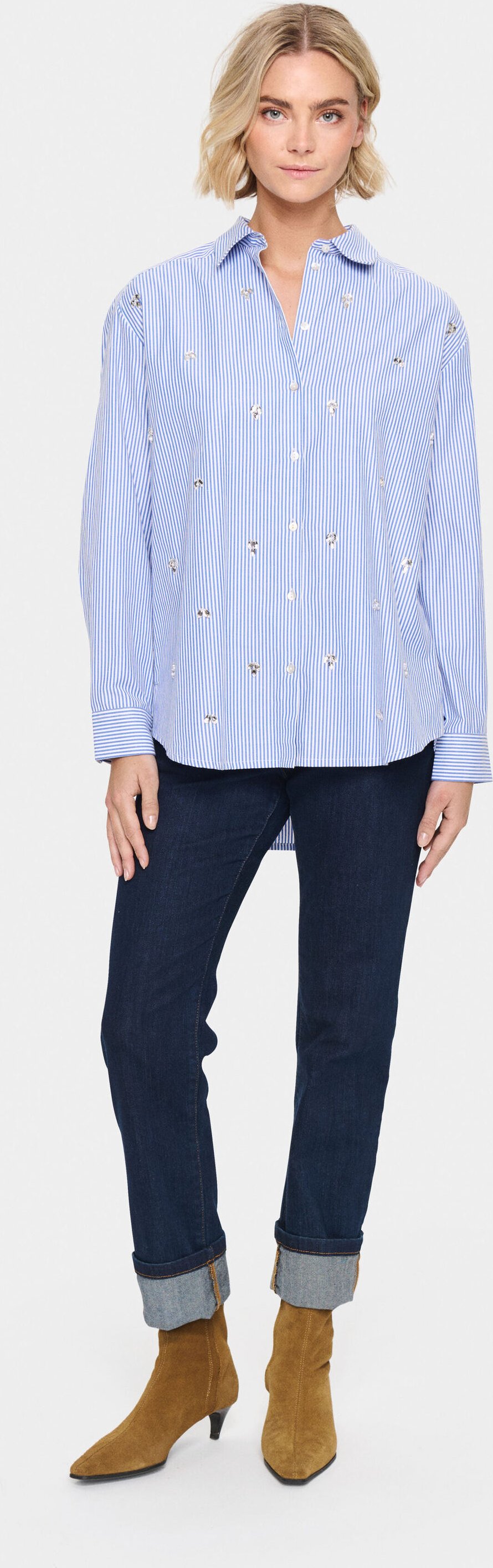 Langarm - Hemd Lockere Passform Nautical Blue dark blue