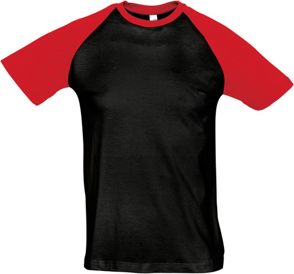 SOLS Mens Funky Contrast Short Sleeve T-Shirt (Schwarz/Rot)