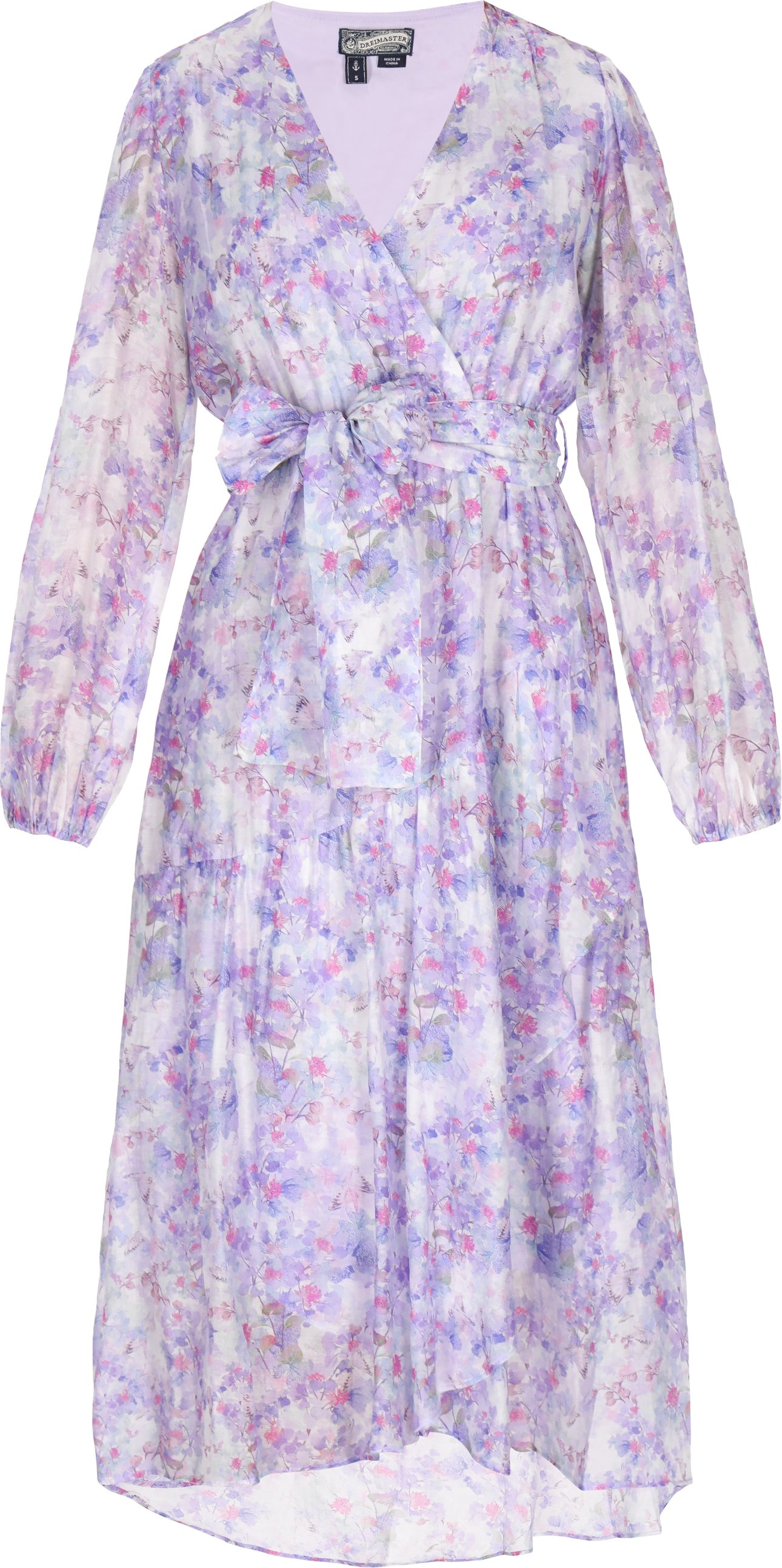 Dreimaster Kleid Frauen violett rosa mehrfarbig