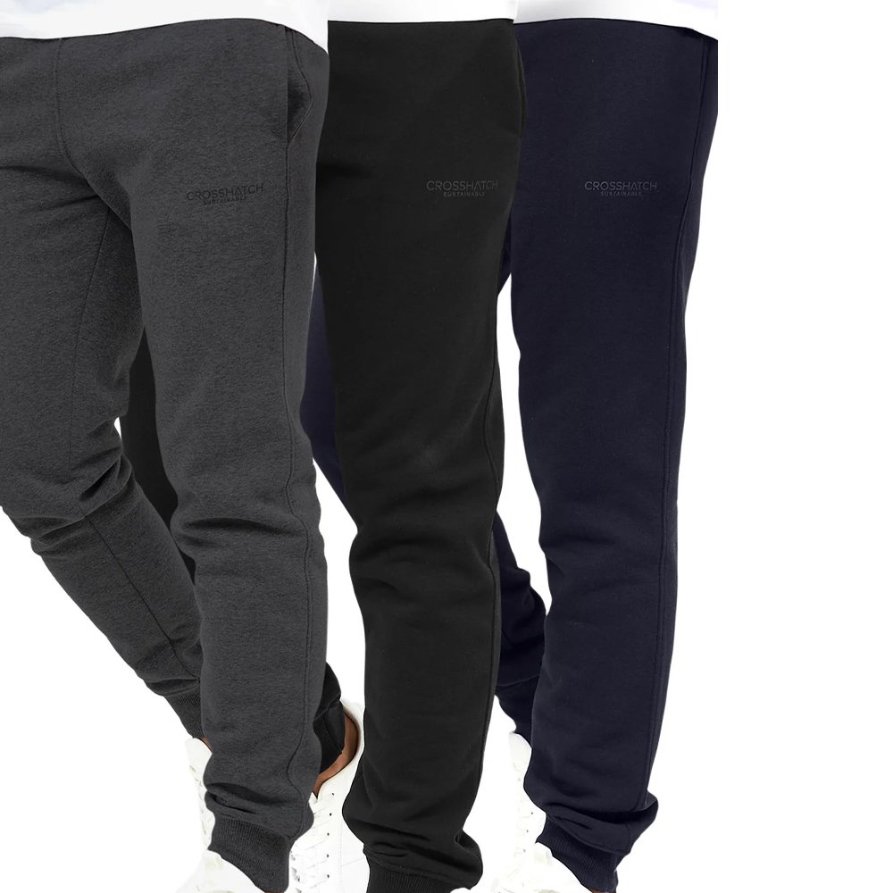Crosshatch - "Mayview" Jogginghosen für Herren (3er-Pack) (Schwarz/Holzkohle/Marine)