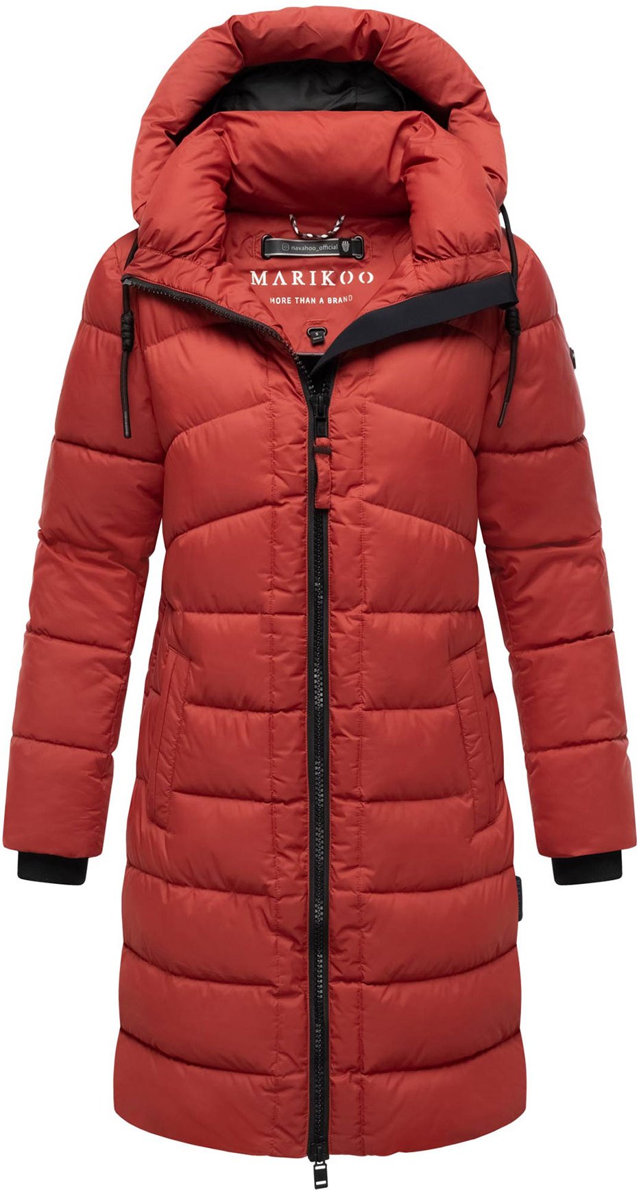 Marikoo Damen Wintermantel Kaltnäschen mit abnehmbarer Kapuze