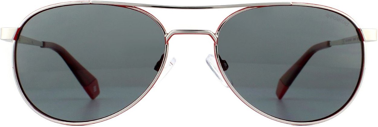Polaroid Aviator Womens Silber Rot Grau Polarisierte Sonnenbrille