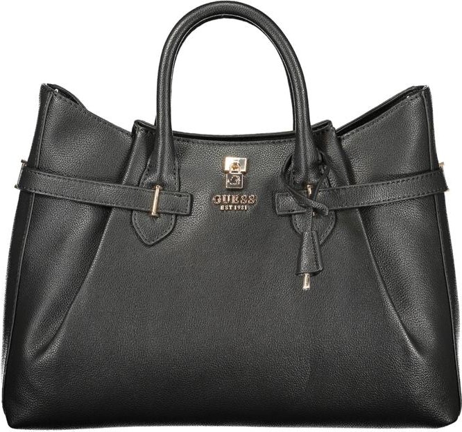 Guess Jeans Schwarze Polyurethan Damen-Handtasche