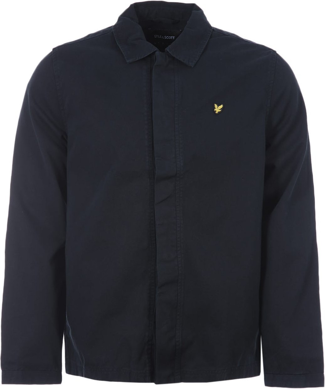 Lyle & Scott Washed Drill Marineblaues Überhemd Jacke