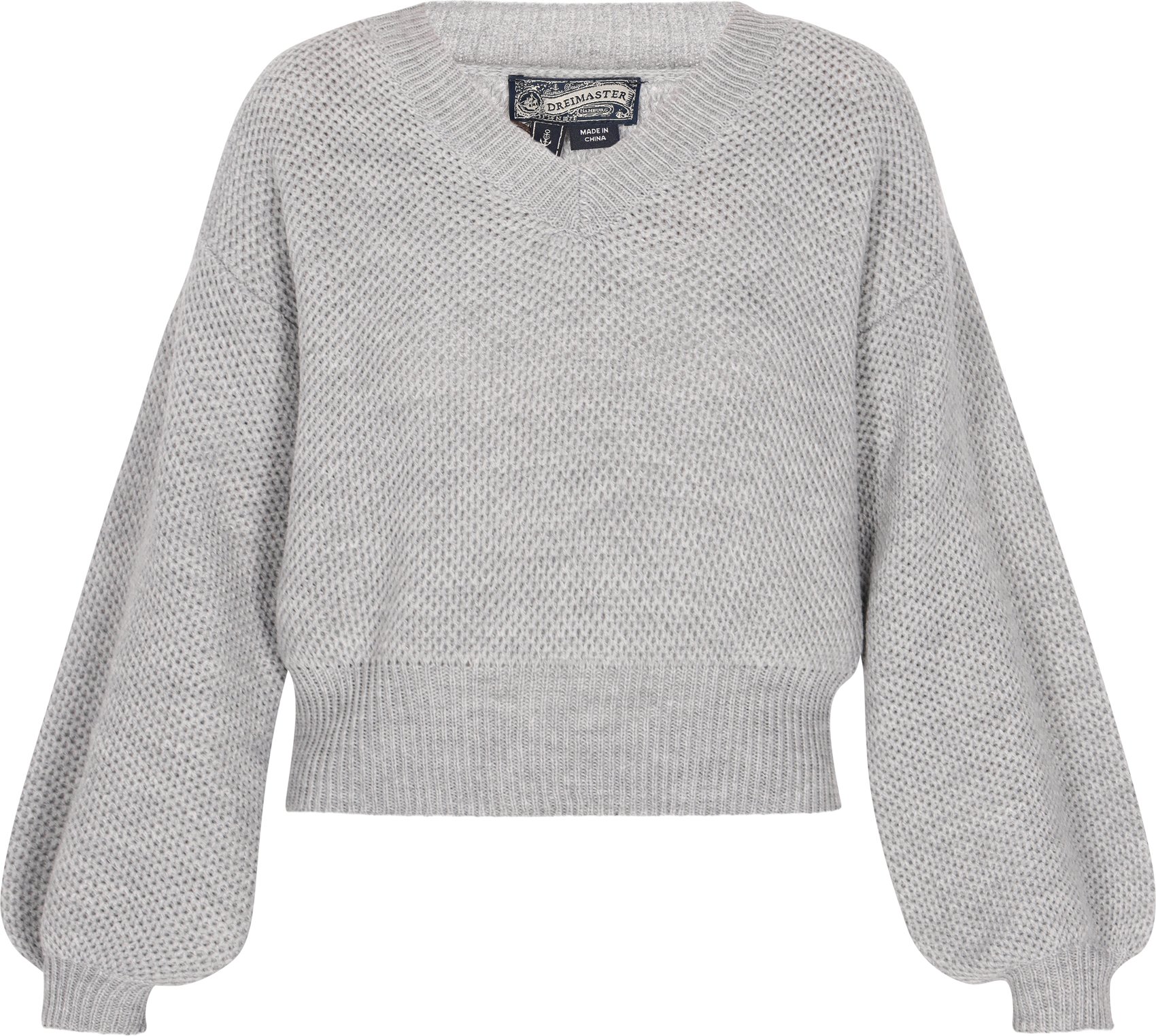 Thumbnail - Dreimaster Pullover Damen Grau Melange
