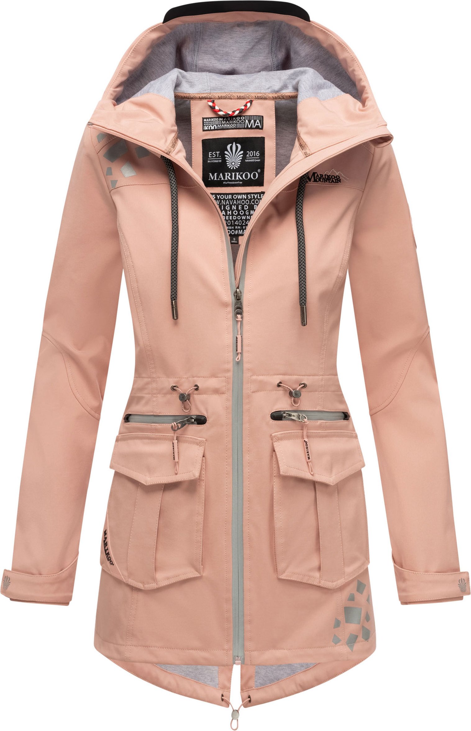 Thumbnail - Marikoo Damen Softshelljacke – Ulissaa mit Kapuze & Reflektoren