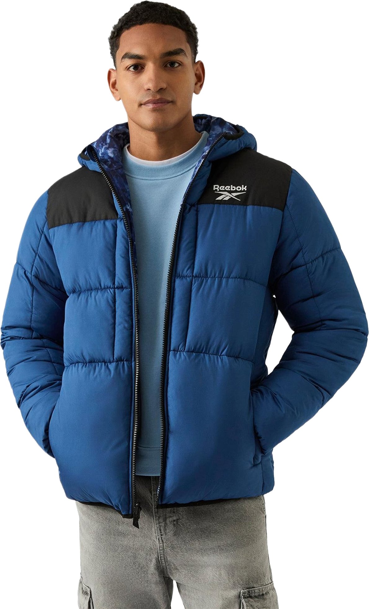 Reebok - Steppjacke für Herren, wendbar (Blau)