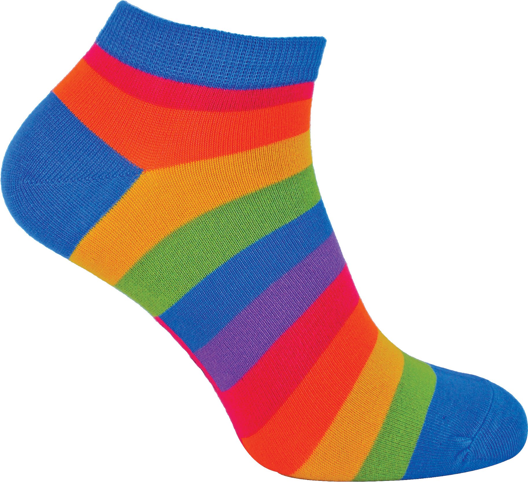 Herren Bambus Regenbogen Trainer Socken | Herr Heron | bunt gestreift No Show Socken - Regenbogen