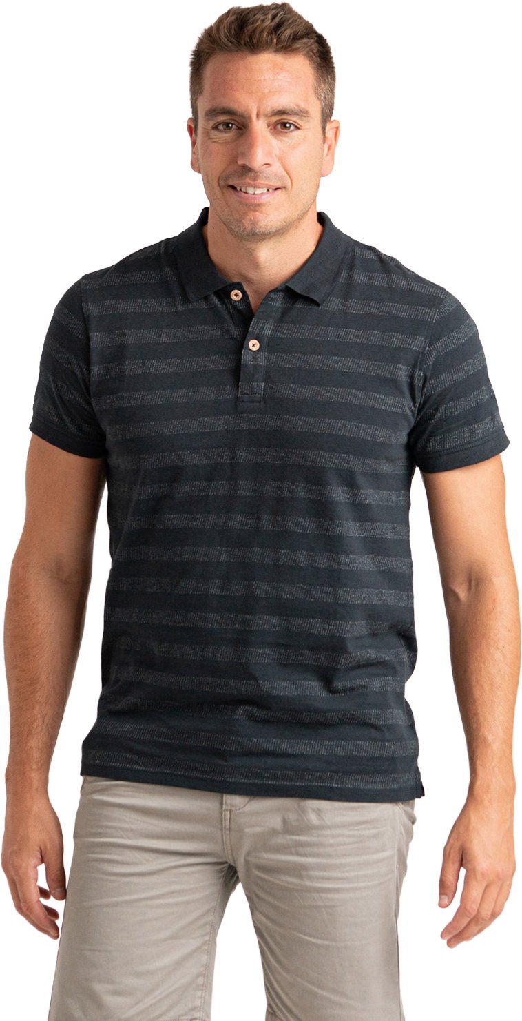 Herren Kurzarm Baumwoll-Polohemd mit gestreifter Textur PRI2638