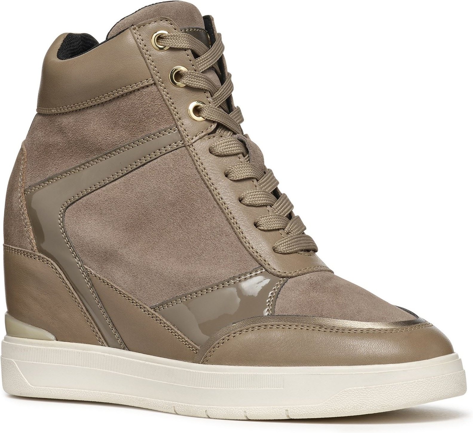 Geox D Maurica Leder Damen Dunkel Taupe Turnschuhe