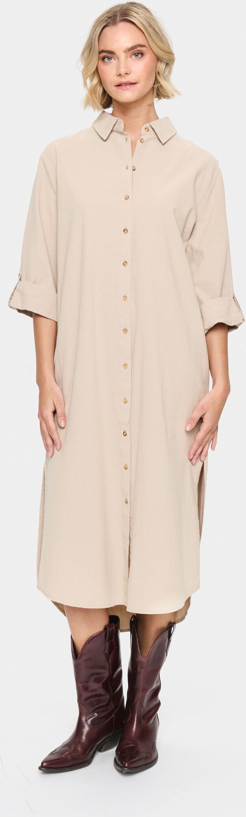 Kleid Gerade Passform beige