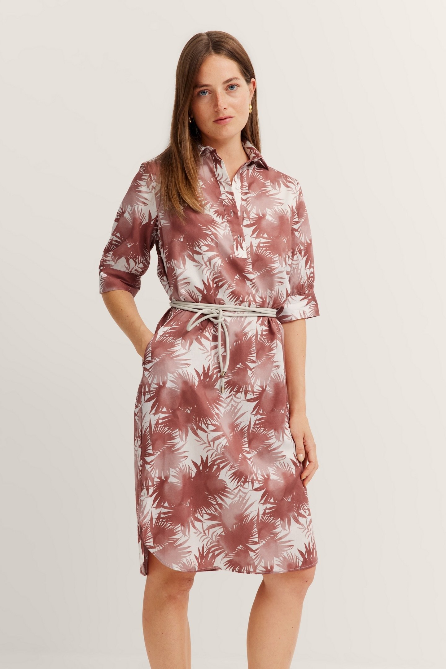 Bugatti Damen Hemdblusenkleid mit halber Knopfleiste