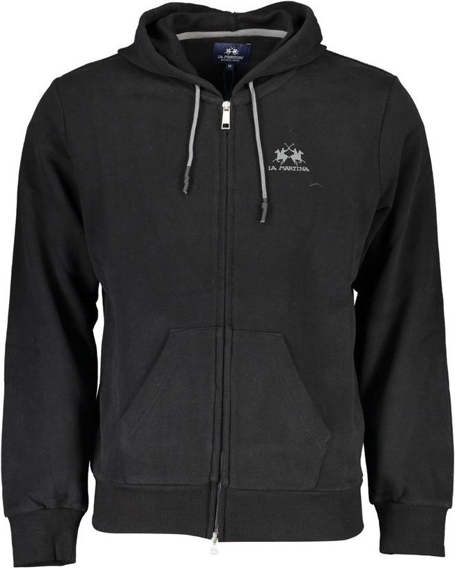 La Martina Schwarzer Baumwoll-Pullover für Herren mit Kapuze