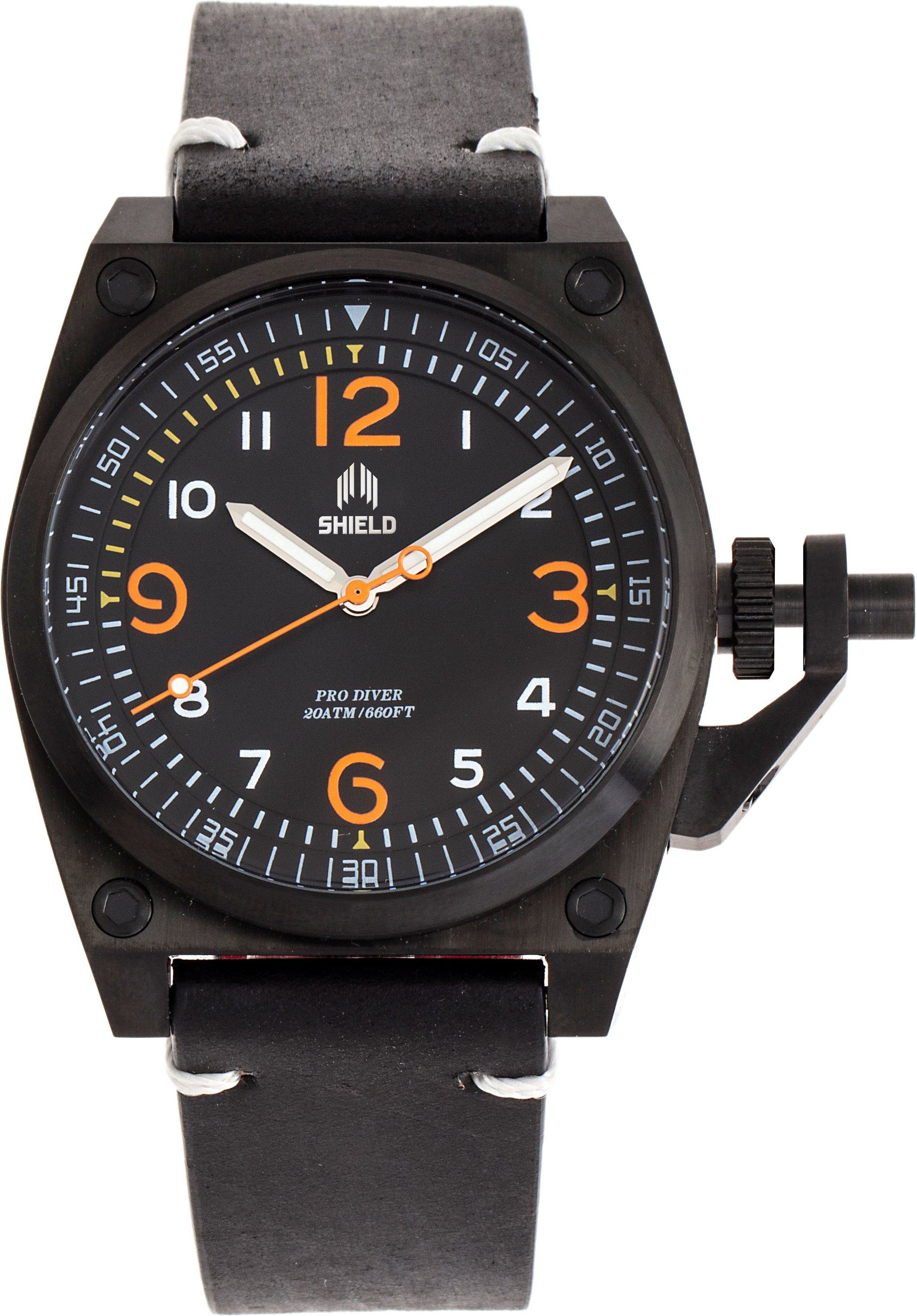 Montre de plongée pour homme avec bracelet en cuir Shield Pascal