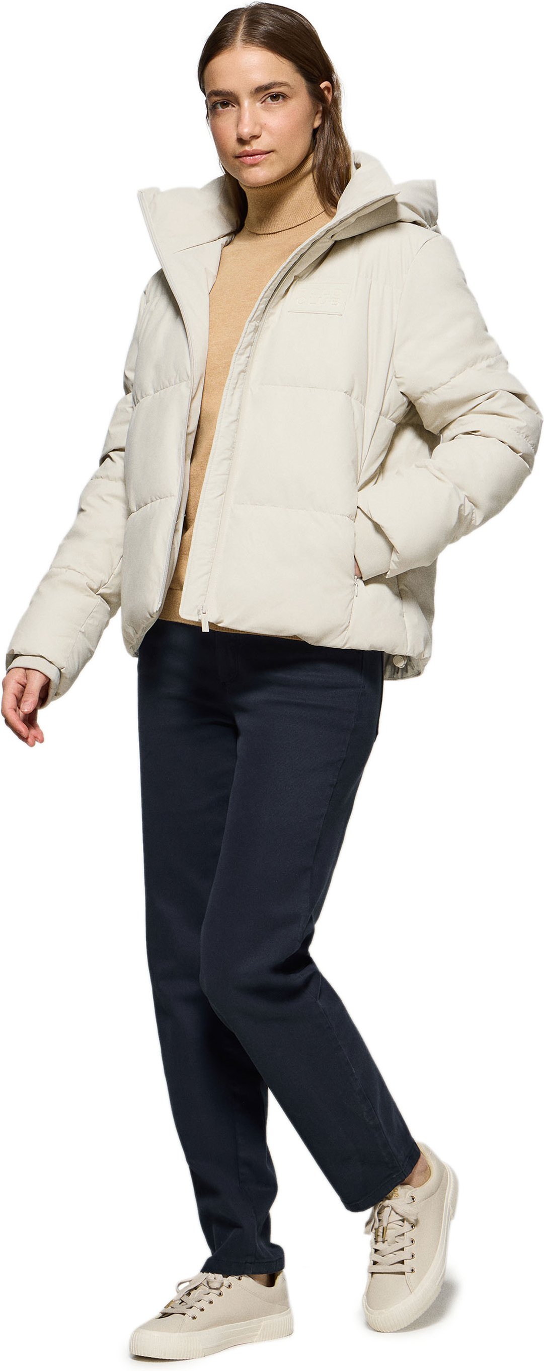 Steppjacke Glacier grau mit fester Kapuze und Polo Club Details