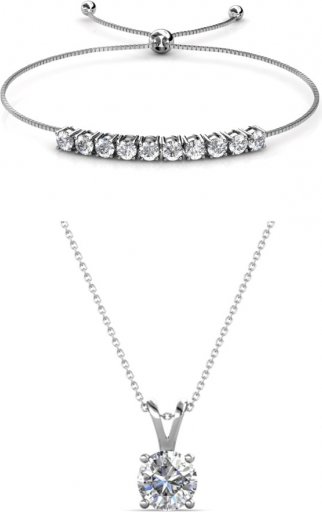 Vernice Stone Crystal Mia Set - Silber und Kristall