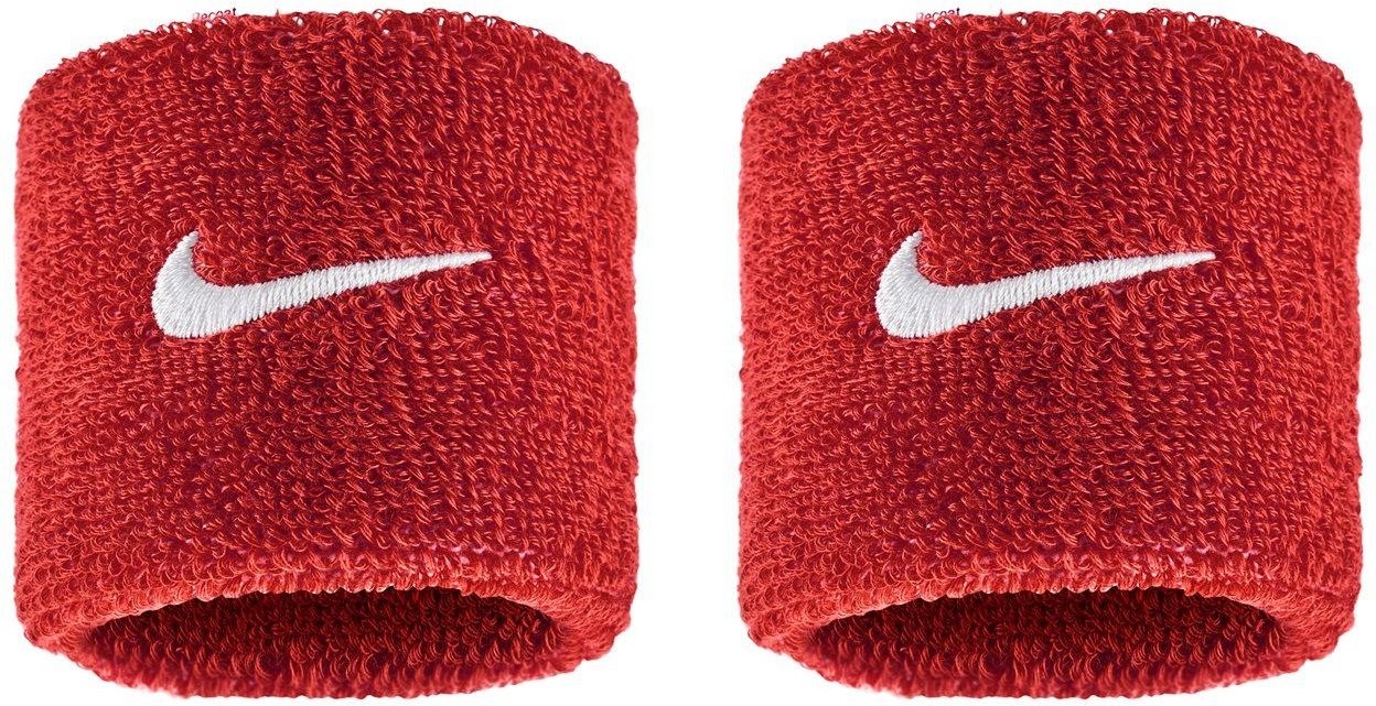 Nike - "Classic" Armband, Swoosh (2er-Pack) (Rot/Weiß)