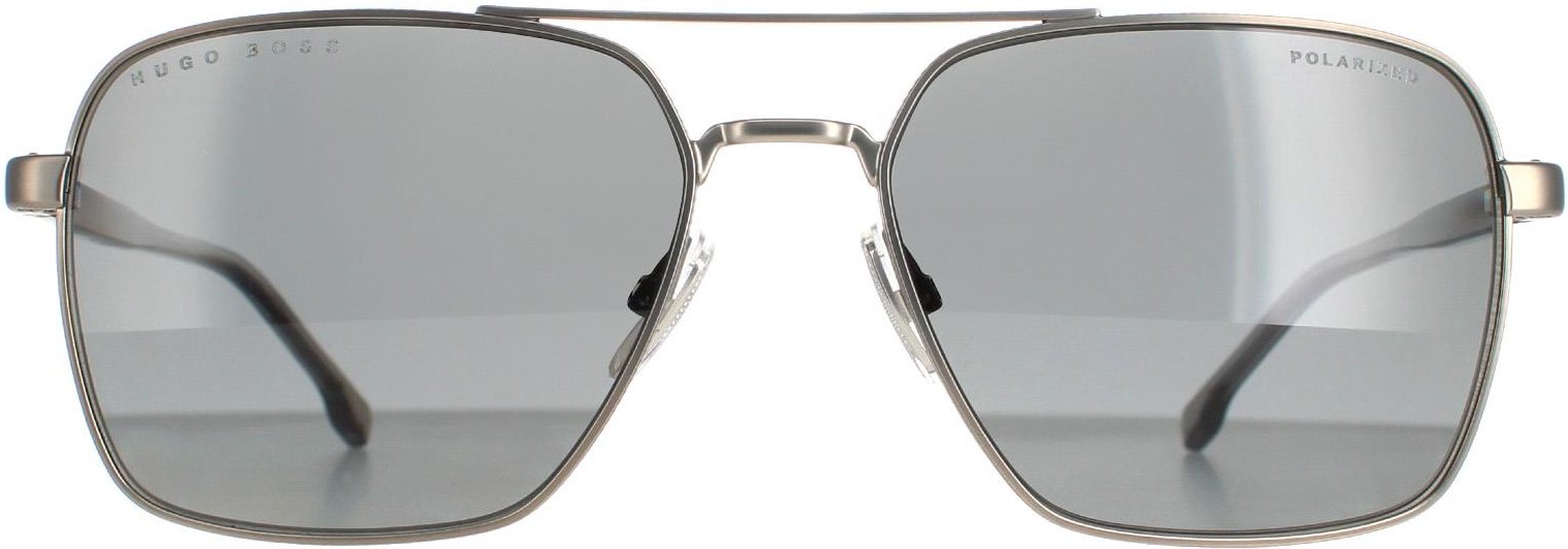 Thumbnail - Hugo Boss Aviator Herren Matte Ruthenium Grau Polarisiert BOSS 1045/S