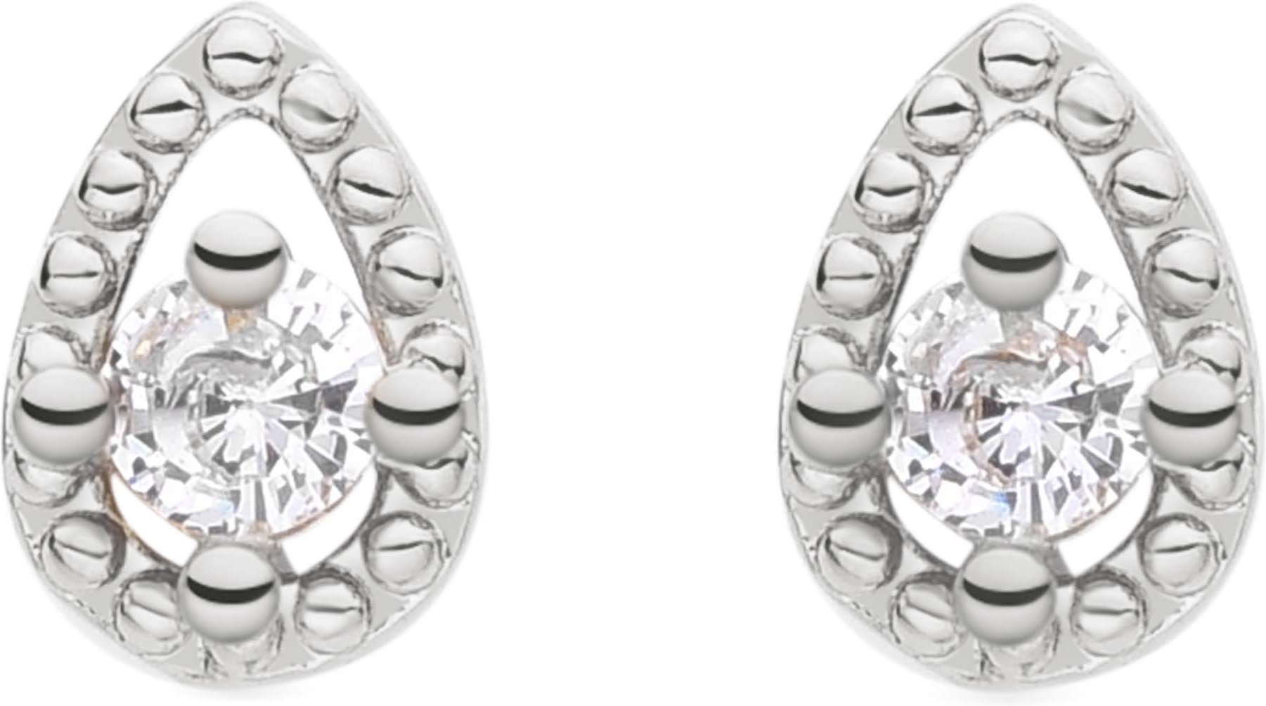 Luxenter Rhodium plattierter Brillant Zirkonia Ohrringe - Xonio