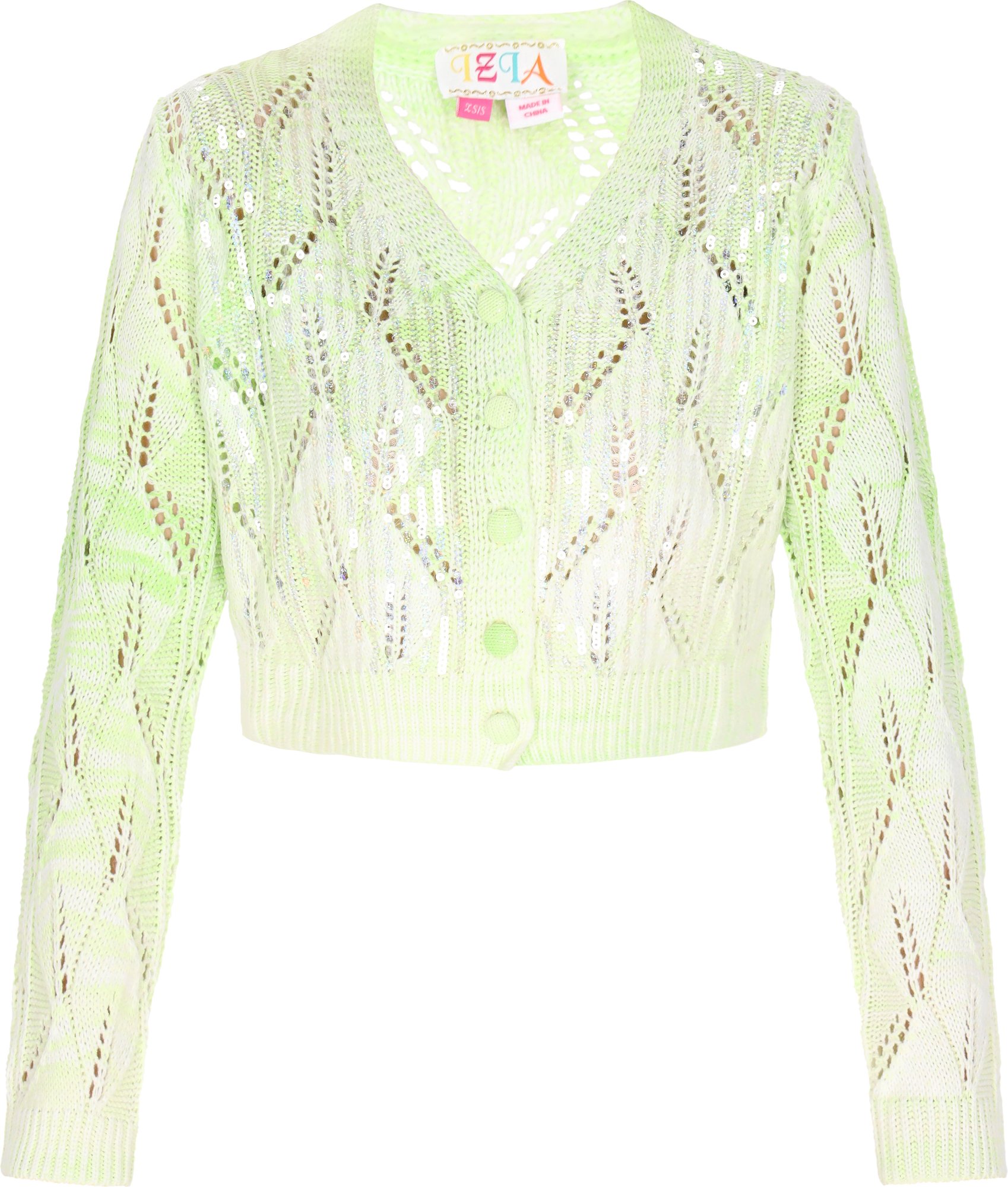 IZIA Strickjacke Frauen hellgrün mehrfarbig