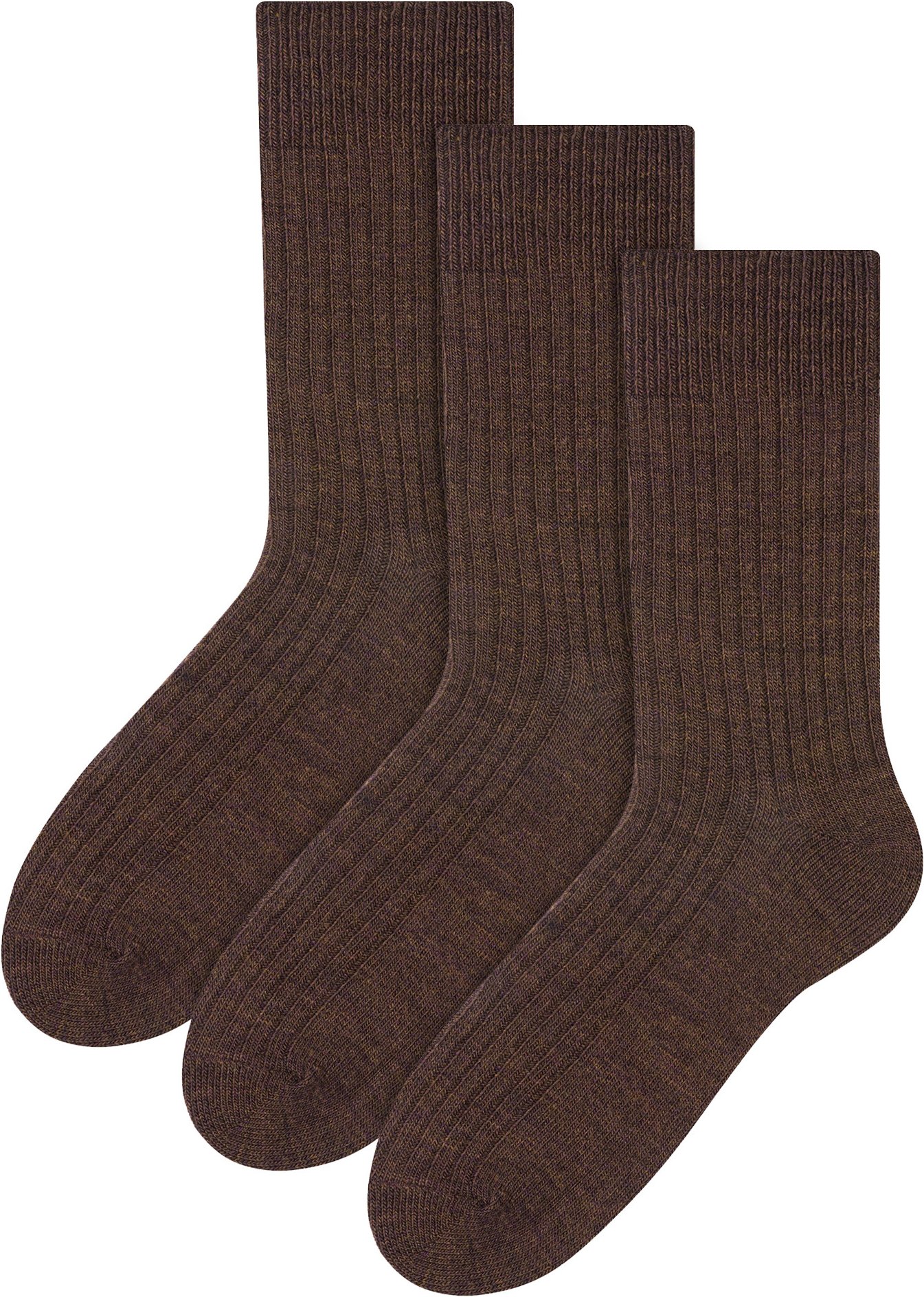 Thumbnail - 3 Paar Multipack Herren Alpaka Wolle Socken | Steven | Winter Thick Warm Boot Socken - Braun