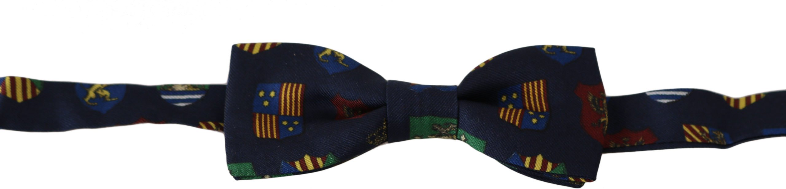 Dolce & Gabbana Blaue Flaggen 100% Seide Einstellbare Hals Papillon Männer Fliege