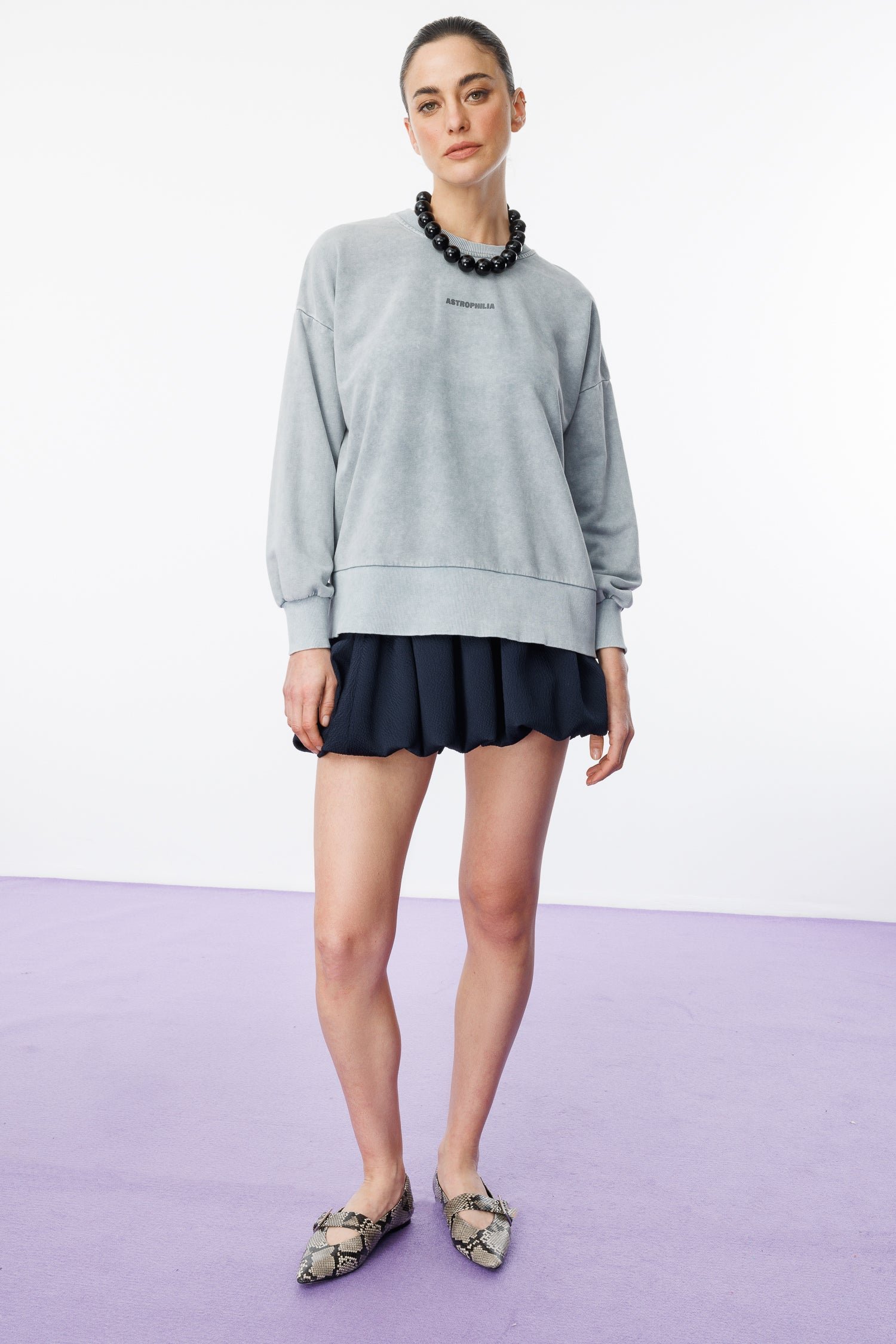 Thumbnail - Sweatshirt mit Slogan und verblasstem Effekt