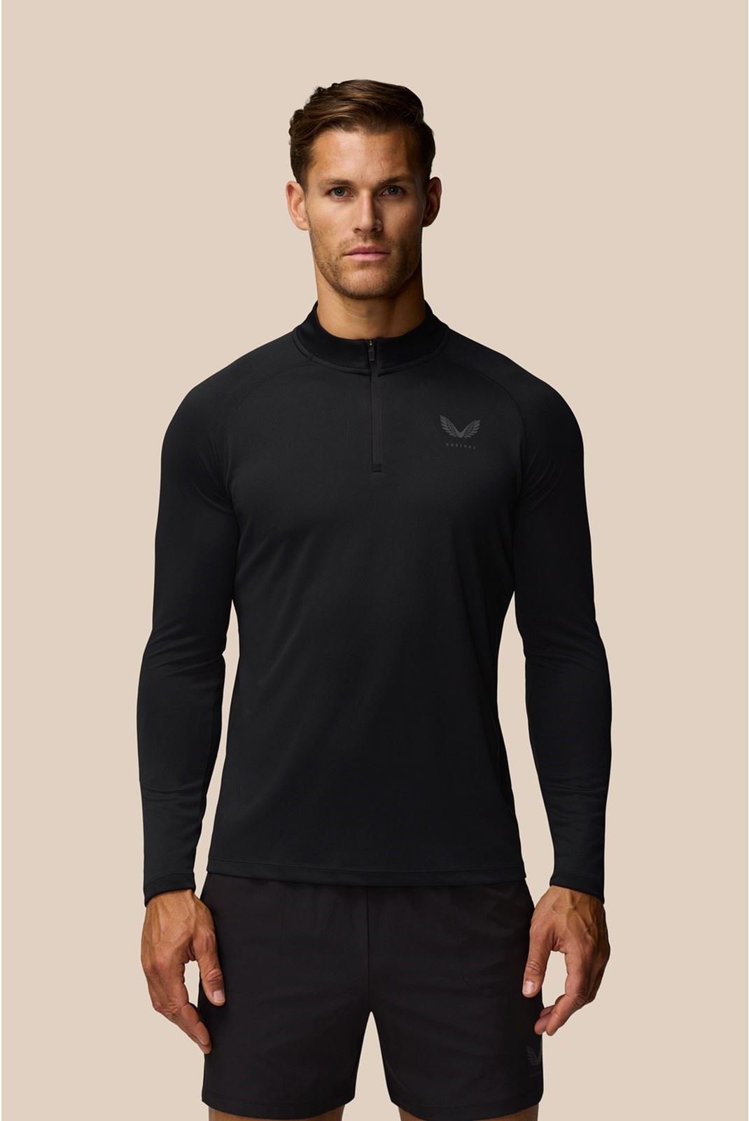 Castore Adapt Training 1/4 Zip Top Polyester Herren Schwarz Sport-T-Shirts