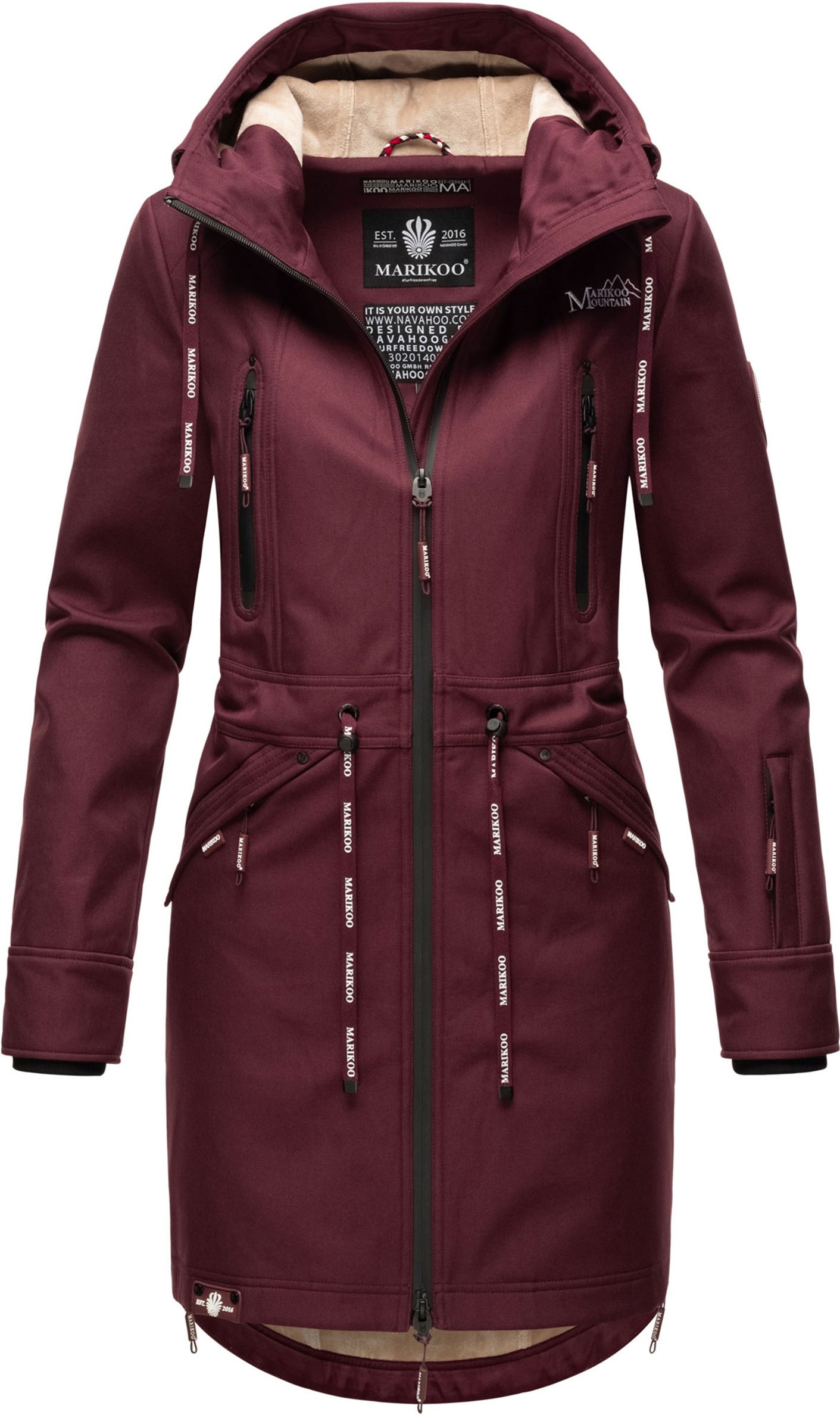 Thumbnail - Marikoo Damen Softshelljacke – Racquellee mit Kapuze & Fleecefutter