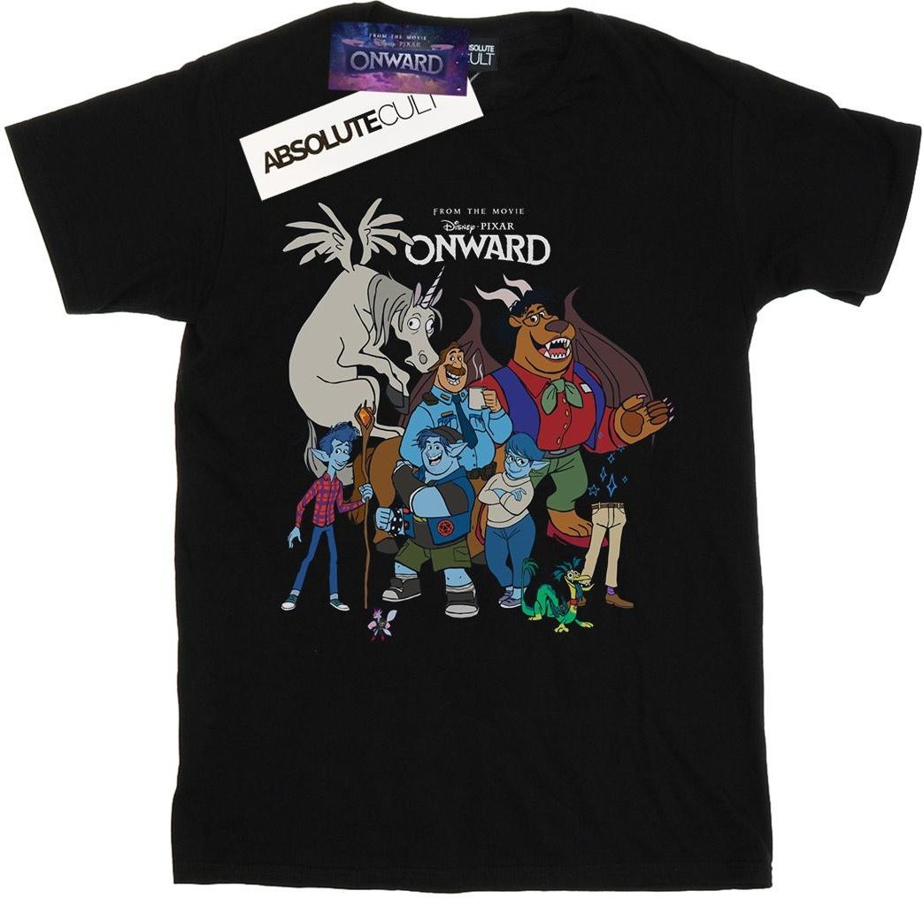 Disney - "Onward Character Collage" T-Shirt für Herren (Schwarz)