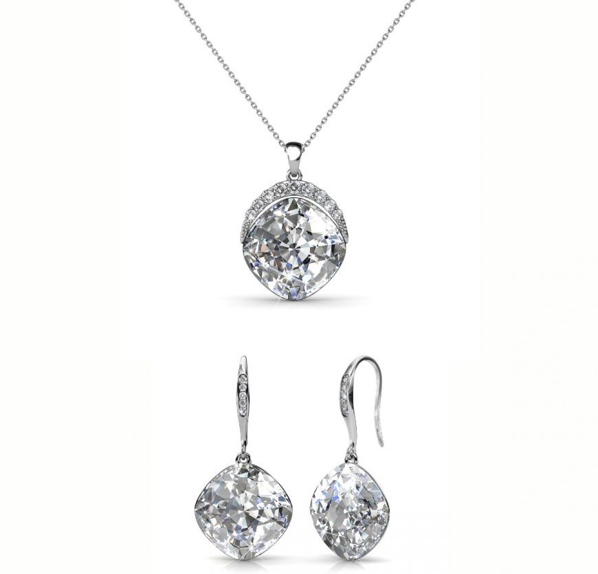 Tiffy Hook Set und Box - Silber und Kristall