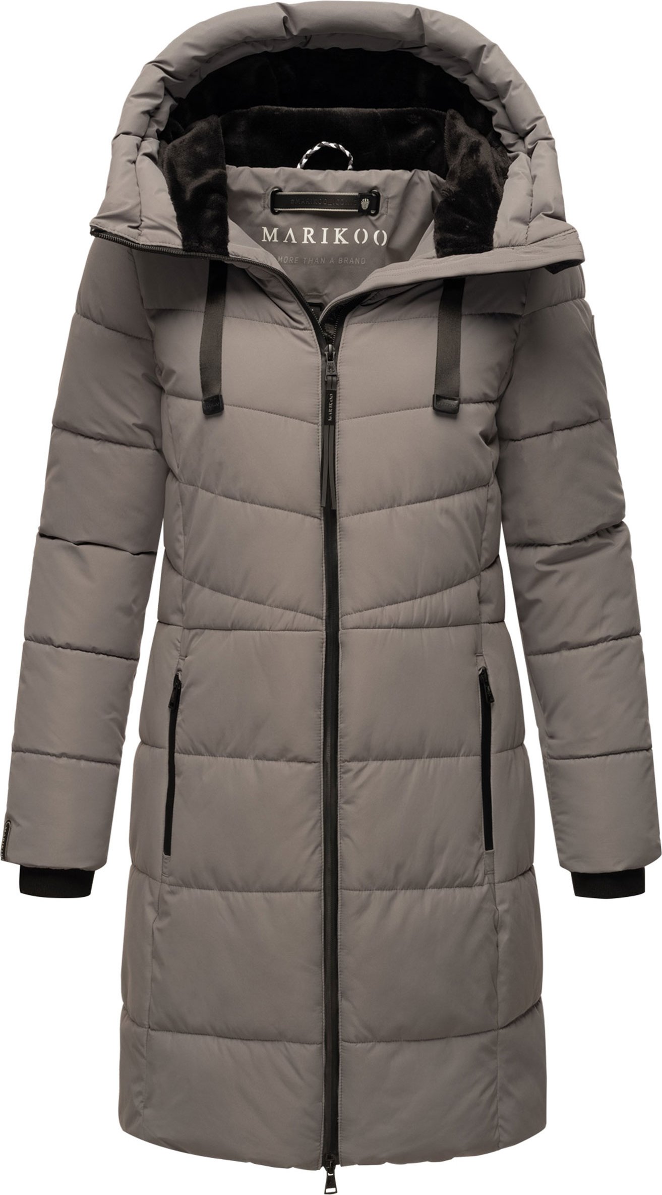 Marikoo Damen Winterjacke Natsukoo – warm, mit Teddyfell & Kapuze