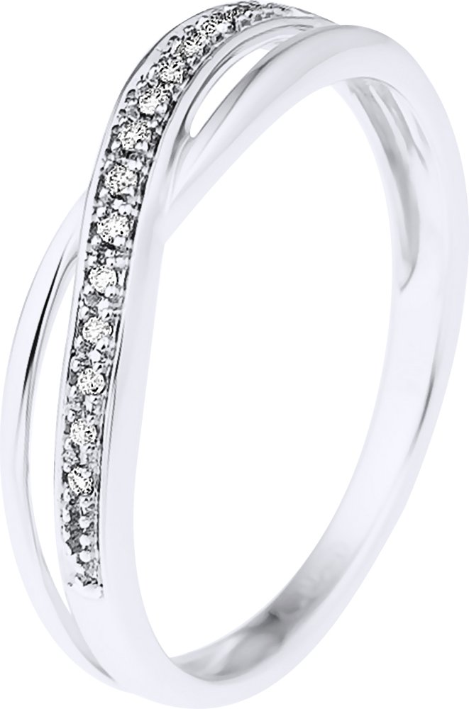 DIADEMA - Ring - Gekreuzt - Diamanten - Weißgold