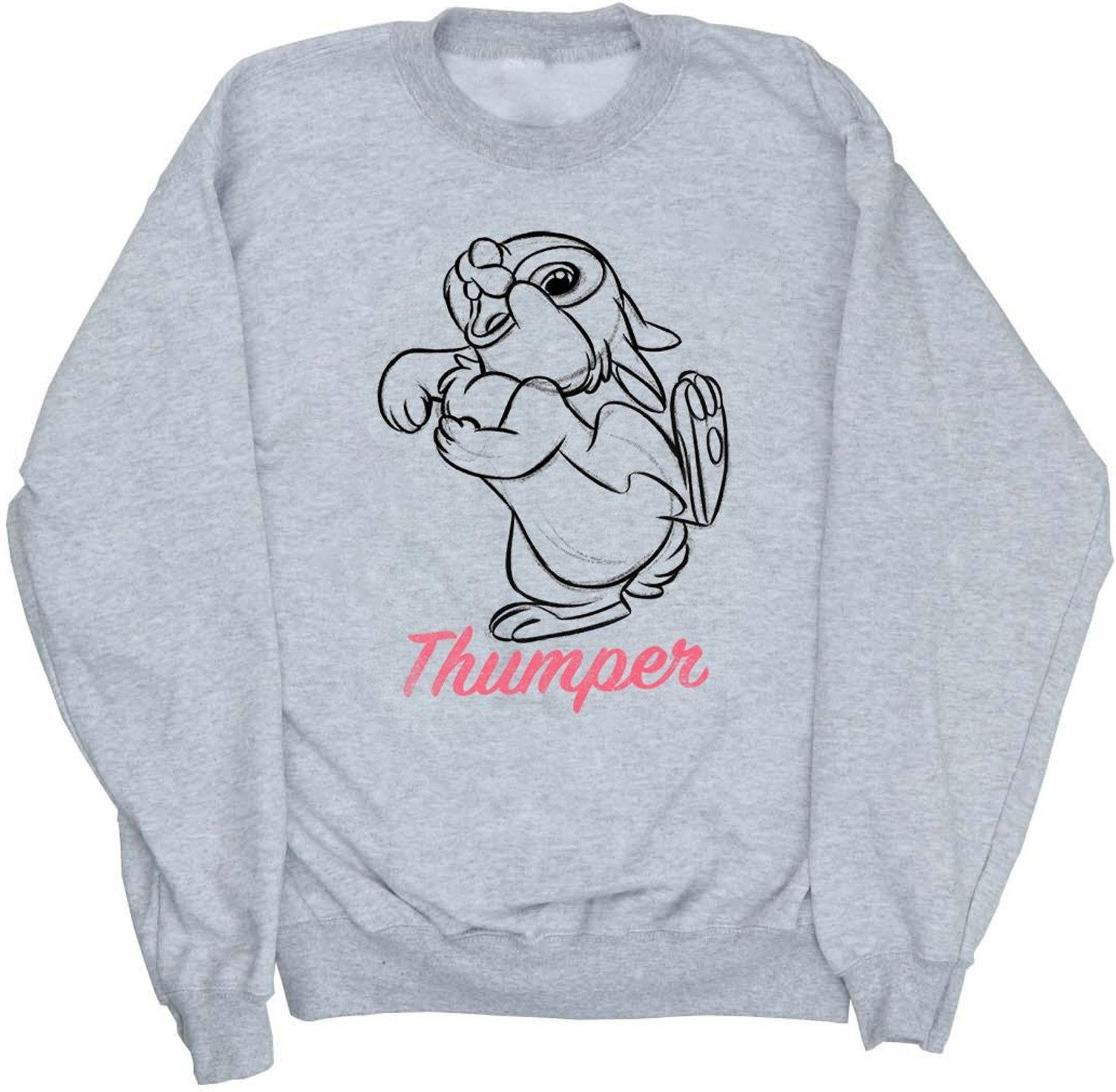Disney - "Bambi Thumper Line Drawing" Sweatshirt für Mädchen (Grau)