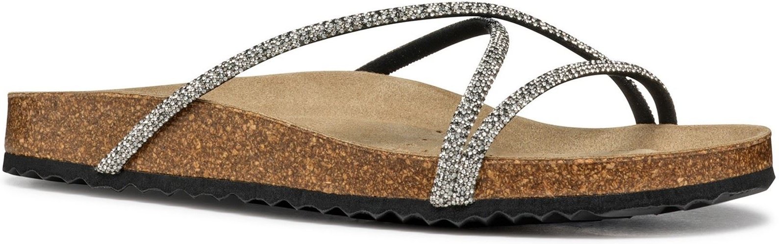 Geox D BRIONIA R Polyester Damen Sandalen In Schwarz/Silber