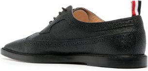 Spitz zulaufende Leder-Brogues Schwarz