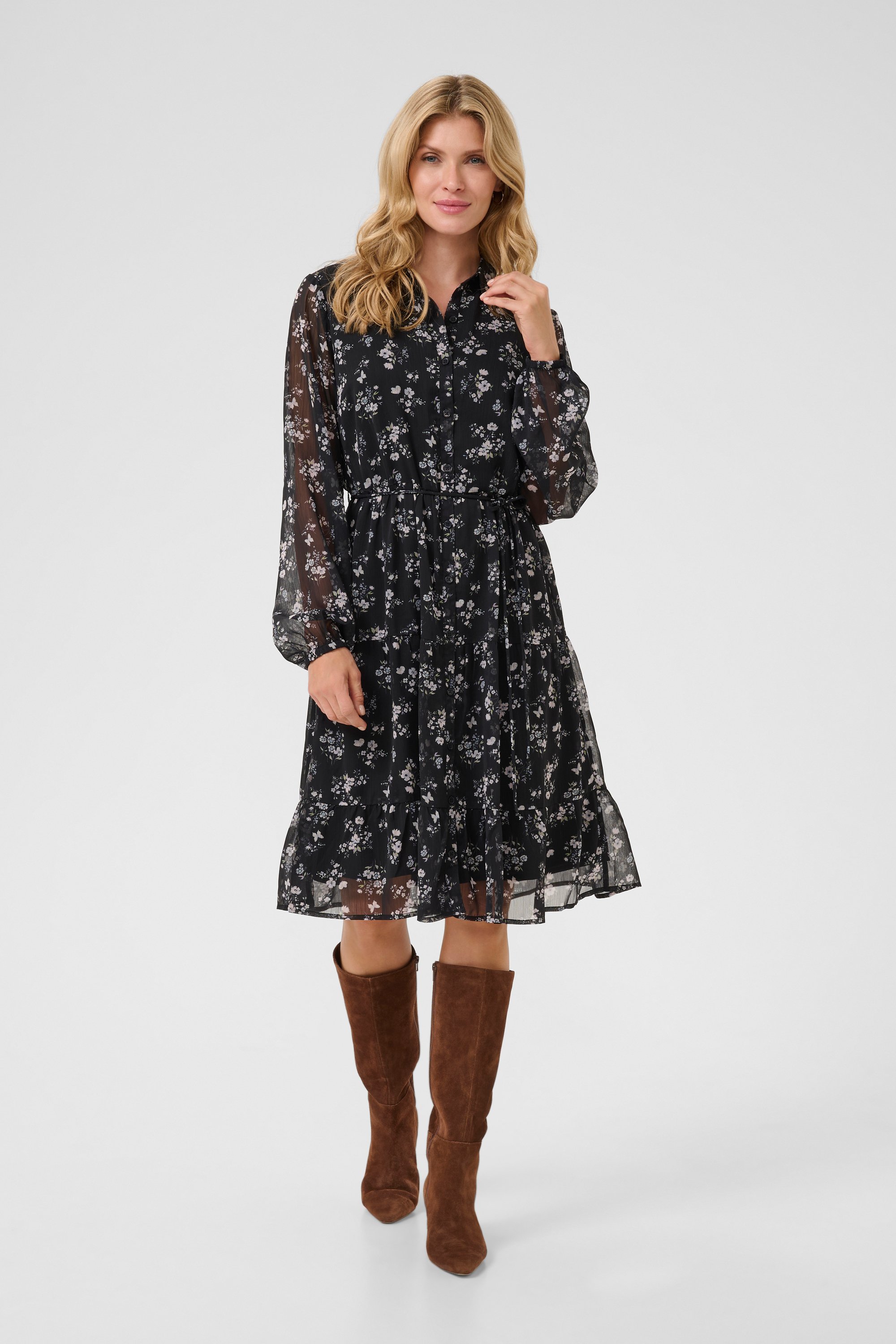 Kleid A-shape Black Ditsy Flower black multi