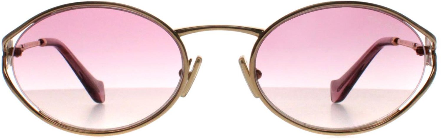 Miu Miu MU52YS 5AK06S goldbraune Sonnenbrille mit violettem Farbverlauf