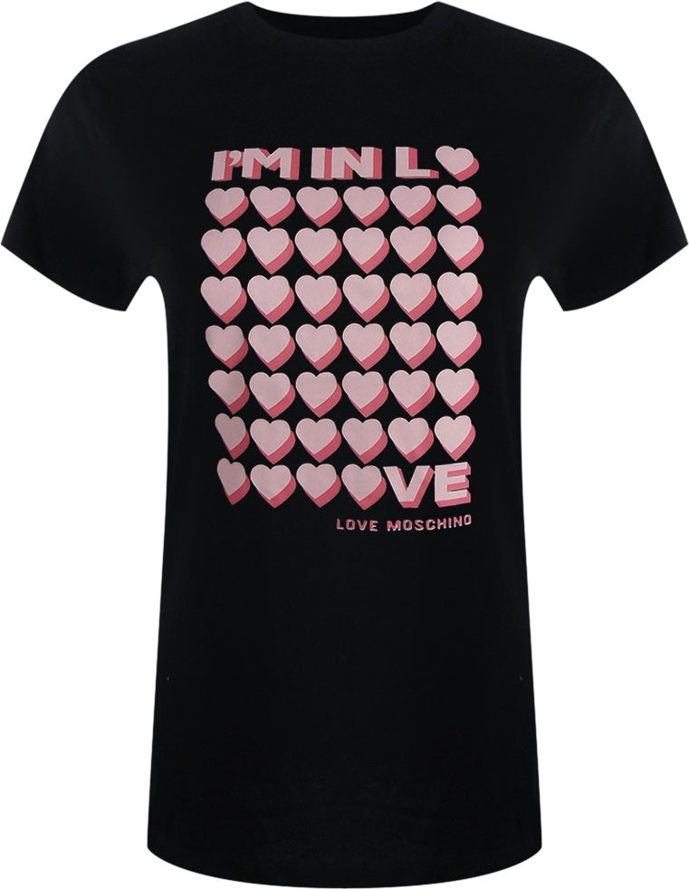 Moschino „i'm So In Love"-logo-t-shirt (schwarz)