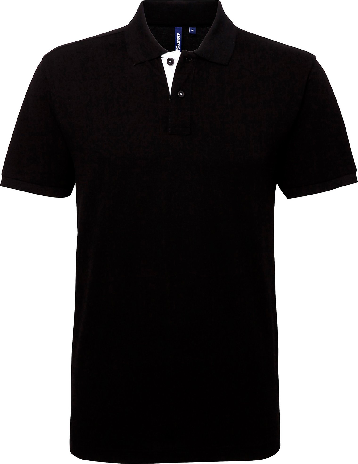 Asquith & Fox Herren Classic Fit Kontrast-Poloshirt (Schwarz/Weiß)